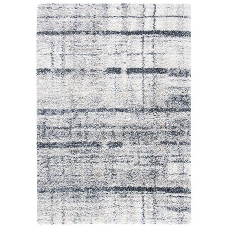 Safavieh 8 x 10 ft. Fontana Shag 800 Area Rug; Ivory & Grey FNT855A-8